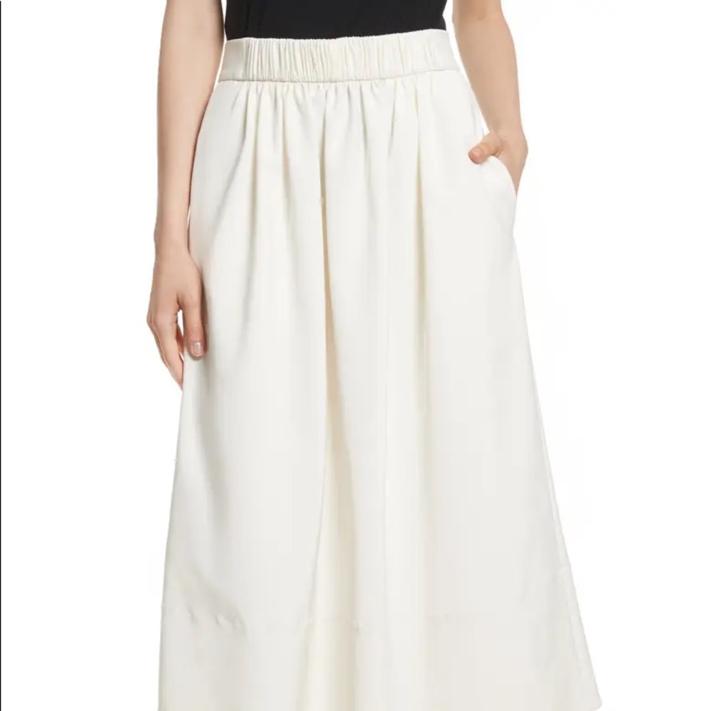 tibi white cream midi skirt size small/medium